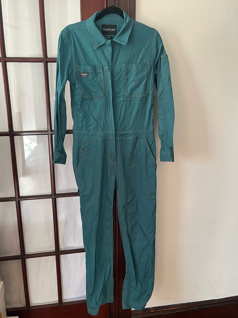 Wildfang Long Sleeve Coverall - Teal w/ contrast stitching - Size XSmall